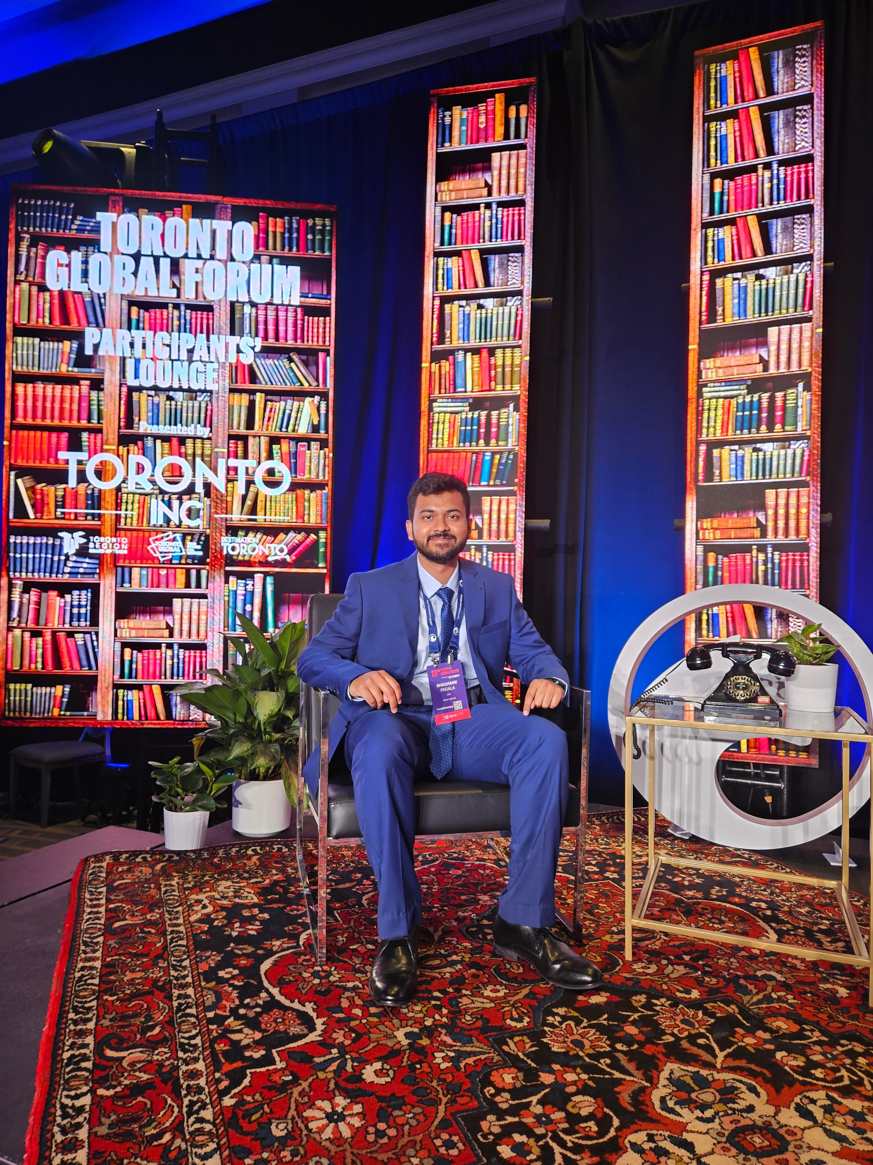 Shashank Padala seated at the Toronto Global Forum
